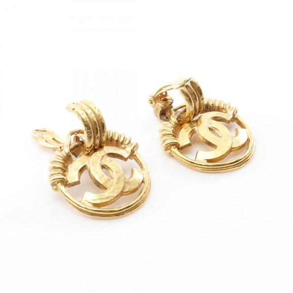 CHANEL Gold Logo Earrings - Picture 7 of 7